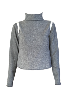 bottleneck slim knit top