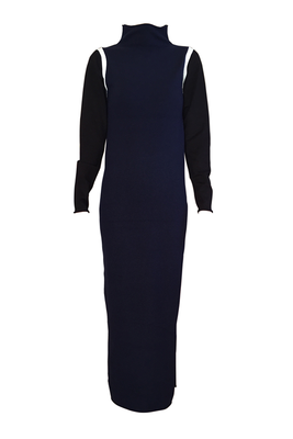 bottleneck slim knit dress