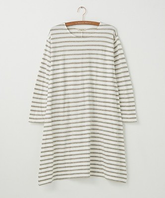 Samansa Mos2 SM2【30周年】粗挽杢ボーダーワンピース