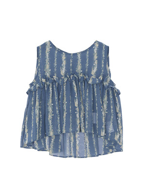 フラワーストライプブラウス