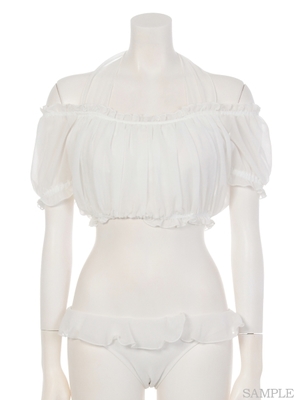 [shorekulani]シフォンパフスリーブビキニ