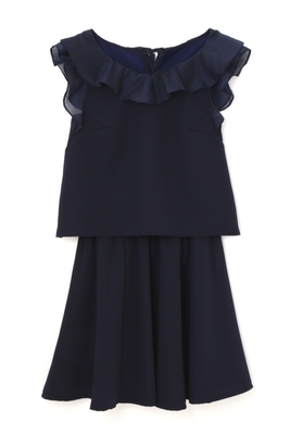 RUFFLE DOUBLE CLOTH ONEPIECE