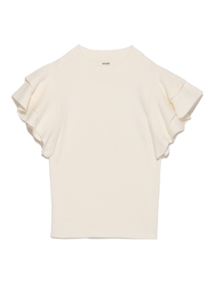 フリルスリーブニットプルオーバー