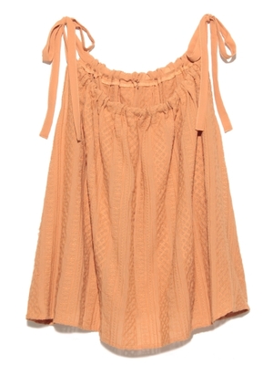 刺繍シフォンホルタータンクトップ