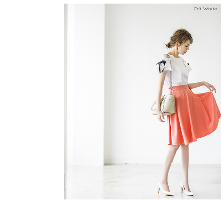 チョイ肩見せお袖リボンお目立ち令嬢ブラウス 【afres アフリス】