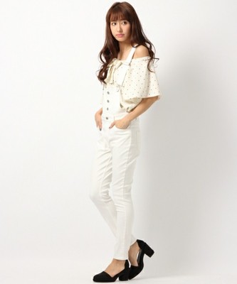 ISKOデニムサロペットスキニー 