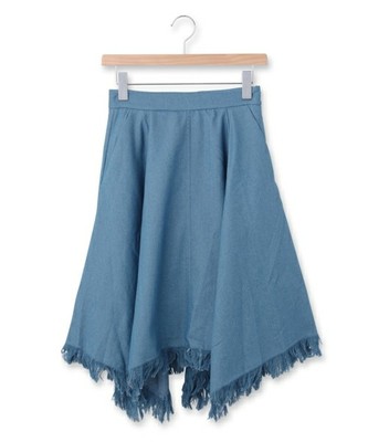 フリンジ付き変形スカート