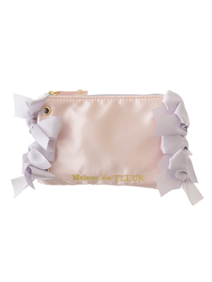 サイドリボンカラーポーチ