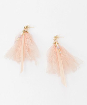 チュールフリンジピアス