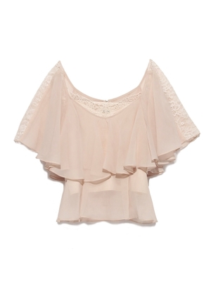 オーガンジーフレアブラウス