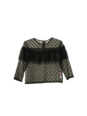 dottulle frillblouse