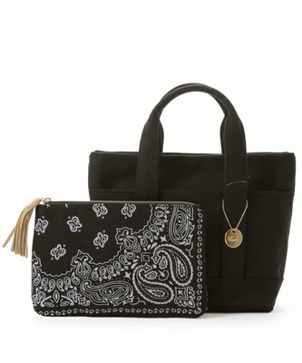 cache cache：ポーチ付きキャンバスミニトートバッグ