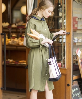 the.first.floor. テンセル2WAYロングシャツ