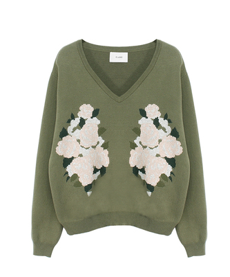 W BOUQUET V-NECK KNIT