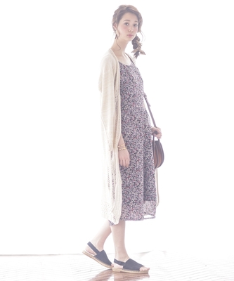 小花柄キャミサロペット