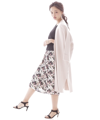 レトロ花柄ガウチョオールインワン