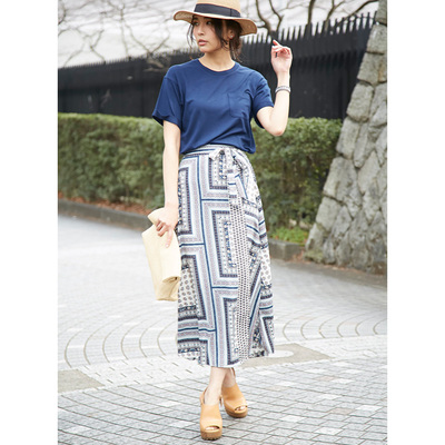 テキスタイルパターンラップスカート