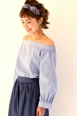 （Spick and Span）ブロードセイヒンゾメ オフショルブラウス