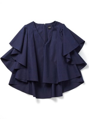 タイプライターフリルブラウス