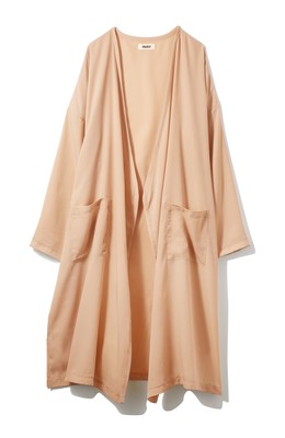 ニュアンスカラーのロングてろりんガウンコート ＜ベージュ＞