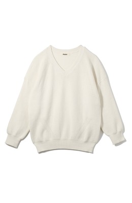 PBP オーガニックコットンのVネックニット ＜ホワイト＞