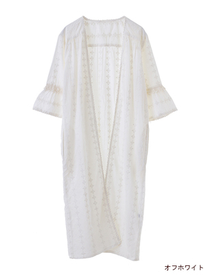 総刺繍ロングカーディガン