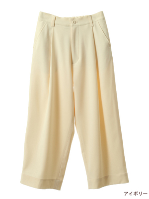 ツイル8分丈ワイドタックパンツ