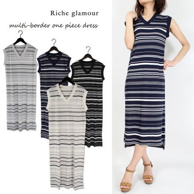 マルチカラーボーダーワンピース