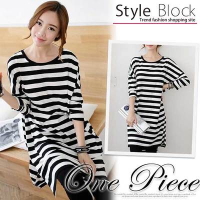 ボーダー柄ワンピース