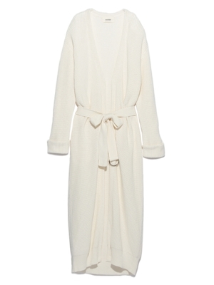 前しばりロングニットガウン