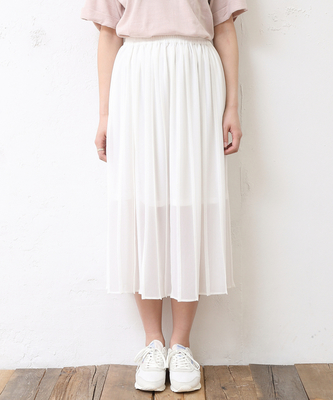 シフォンピンタックスカート