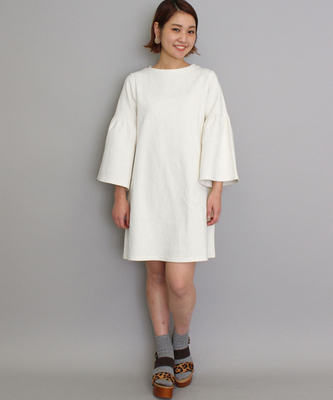 mystic 袖フレアミラノリブカットワンピ