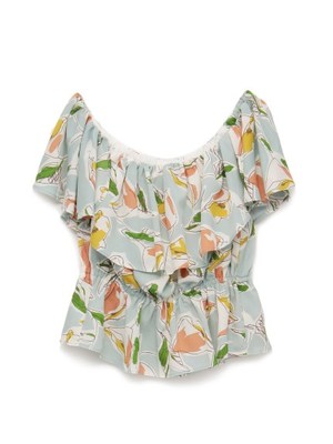 Lily Brown ペイント花柄オフショルブラウス