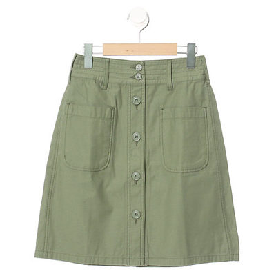 バックサテン前ポケットスカート