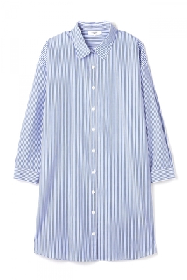 ストライプ シャツワンピース