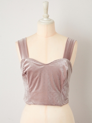 Rosarymoon （ロザリームーン）  ドットベロアビスチェ