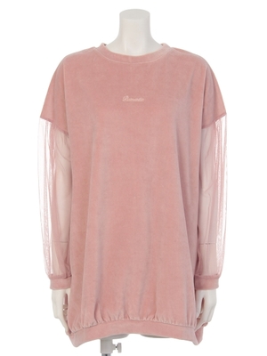 E hyphen world gallery BonBon （イーハイフンワールドギャラリーボンボン） チュールスリーブベロアワンピース