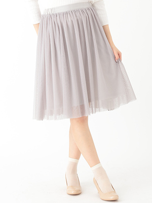 チュールミディスカート