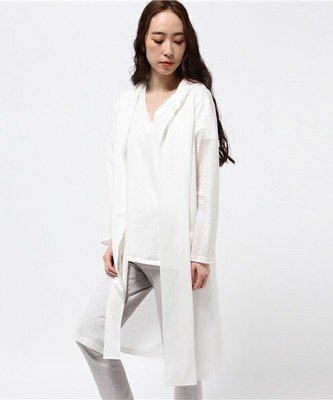 フード付き天竺カットソーコーディガン