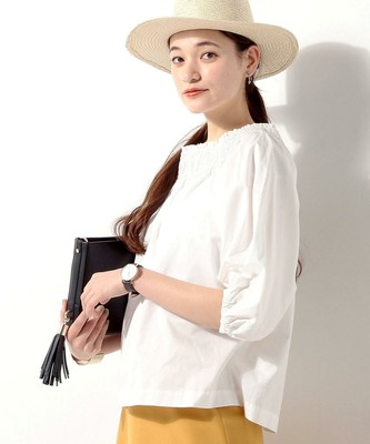 シャーリング ブラウス