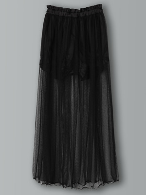 ドットチュールシアーロングスカート