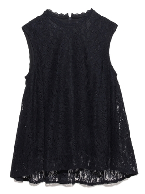 Ａラインノースリーブレースプルオーバー