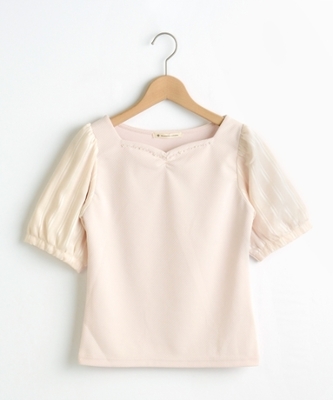 MAJESTIC LEGON 袖柄ハートネックプルオーバー