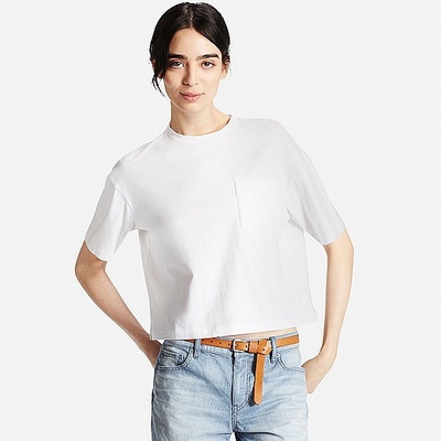 （UNIQLO）ＷＯＭＥＮ　クロップドクルーネックＴ（半袖）