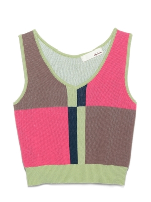 カラーブロックタンクニット