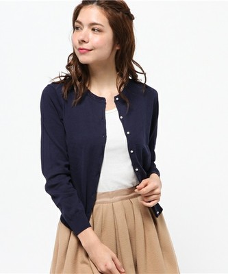 オーガニックコットンクルーネックカーディガン