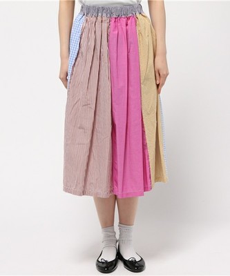 ブロード　パッチワークスカート