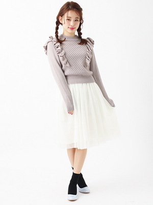 スキスカ チュールミディスカート