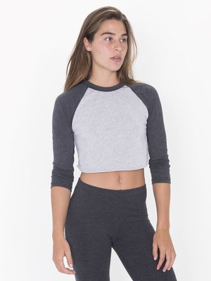 ポリーコットン クロップ3/4 スリーブラグラン