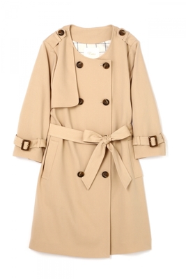 ノーカラートレンチコート